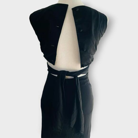 Lilli Diamond Dress Body Con Black Sleeveless Crop Split Size XS Vintage - Picture 5 of 10